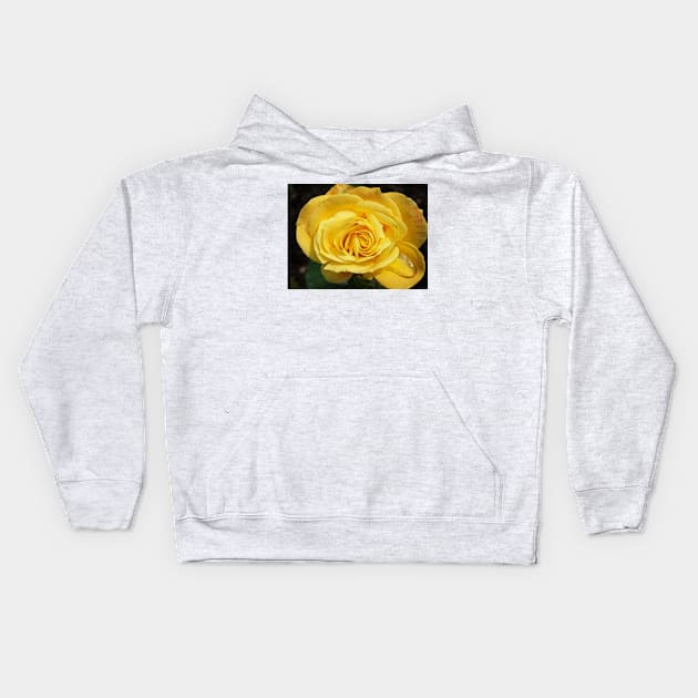 Yellow Rose Kids Hoodie by Ludwig Wagner